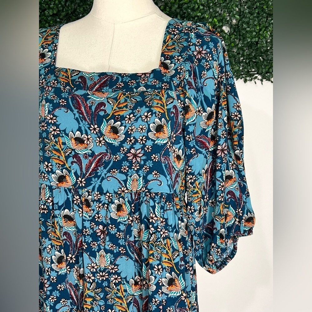 Maurice’s Floral Bohemian Babydoll Mini Dress Medium - Picture 2 of 12